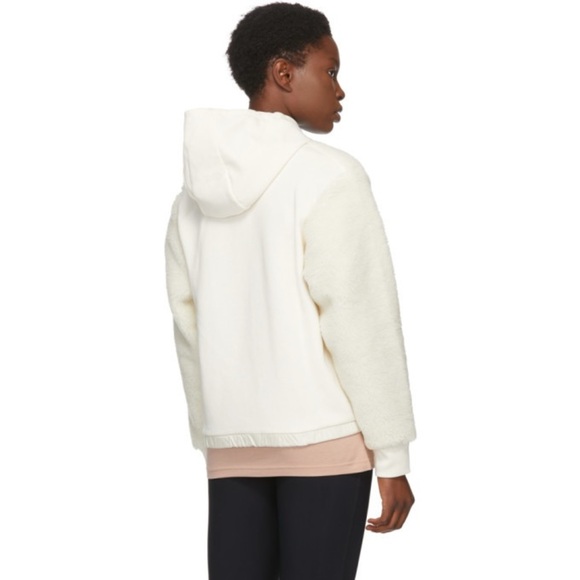 MONCLER Maglia Zip Up Sherpa Hooded Cardigan White Jacket Sweater - Picture 3 of 16